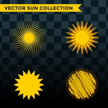 Sun burst star icon set vector illustration summer isolated nature shine Stock Illustration