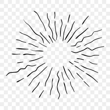 Sun burst sunshine rays vector line icon Illustrazione stock