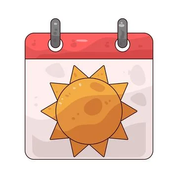 Sun calendar illustration Stock Illustration