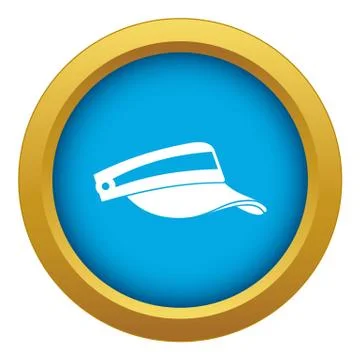 Sun cap icon blue vector isolated Stock Illustration