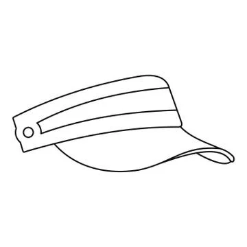 Sun cap icon, outline style Stock Illustration