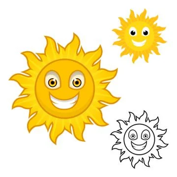 Sun Cartoon Character Stock Illustration
