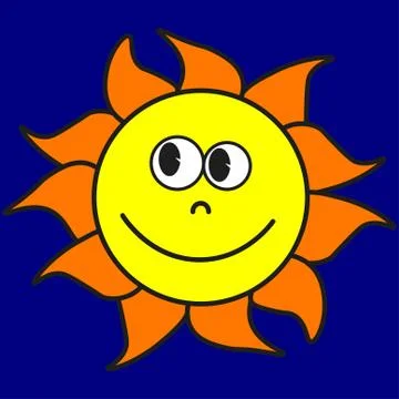 The sun in cartoon style Stock Illustration