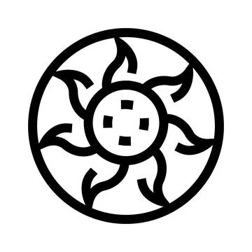 Sun celestial symbol icon in line art style イラスト素材