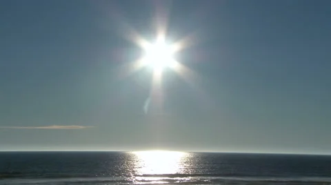 Sun Centered Over Pacific Ocean Stock Footage
