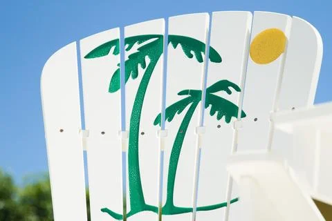 Sun Chair with Palm Tree Stock Photos