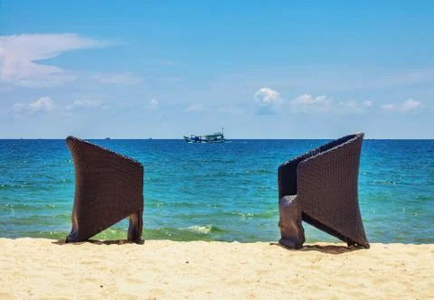 Sun chairs Stock Photos
