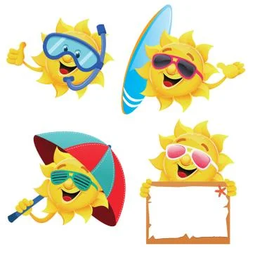 Sun Characters Ilustração Stock