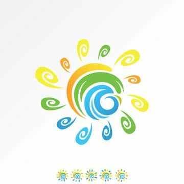 Sun circle calligraphy abstract pattern scratche brush pencil crayon children Stock Illustration