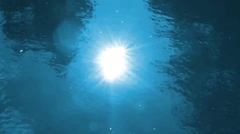 Sun in clear blue water Stock Footage 43080722