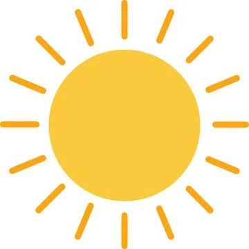 Sun in a Clear Sky With Bright Rays Shining Outward During Midday Ilustração Stock