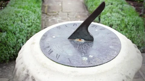 Sun Clock in the Garden Stock Footage 54361238