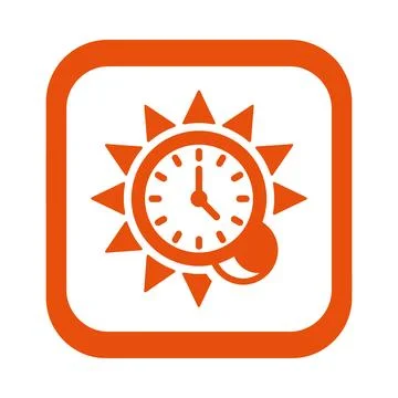Sun clock with time indicators and moon phase for daily schedule. イラスト素材