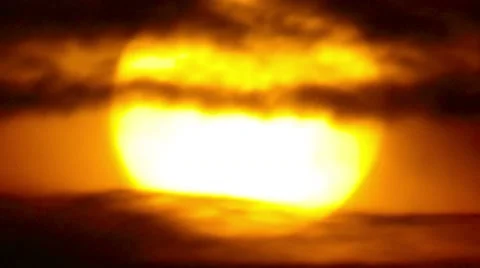 Sun close up in  clouds Stock Footage 44551707