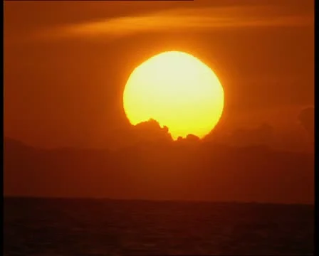 Sun close up over the sea Stock Footage