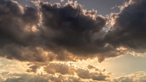 The sun is closed by cumulus clouds. Time lapse Stock Footage 112339370