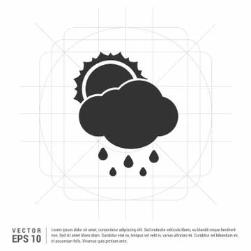 Sun Cloud Icon Stock Illustration