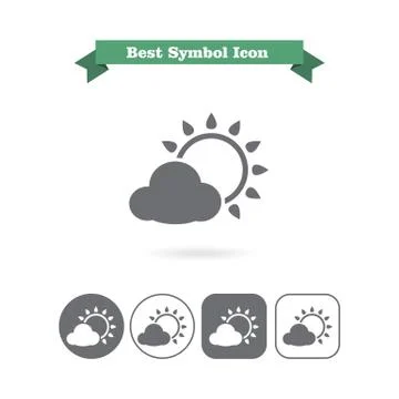 Sun with cloud Stock Illustration