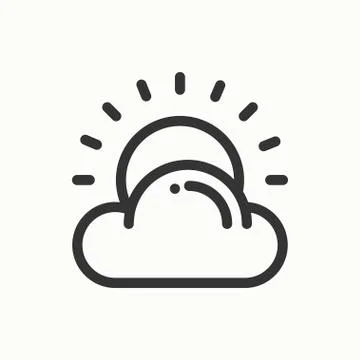 Sun, cloud line simple icon. Weather symbols. Meteorology. Forecast design el Stock Illustration