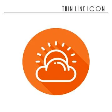 Sun, cloud line simple icon. Weather symbols. Meteorology. Forecast design el Stock Illustration