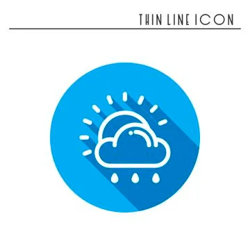 Sun, cloud, rain line simple icon. Weather symbols. Meteorology. Forecast des Stock Illustration
