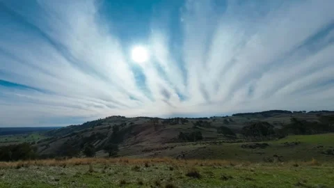 Sun, clouds and countryside Timelapse Stock Footage 331617422