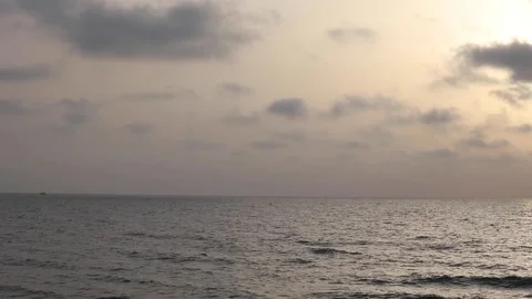 Sun with clouds and the Mediterranean Sea. Sunset at the sea. Stock-Footage 158619935