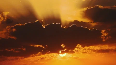 Sun, clouds and rays 4 Stock Footage 127230348