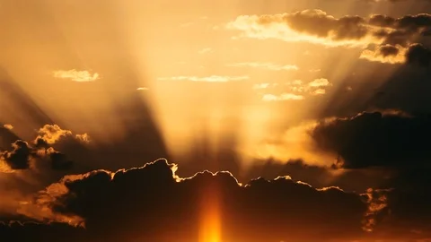 Sun, clouds and rays 6 Stock Footage 127228435