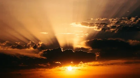Sun, clouds and rays 8 Stock Footage 127228197