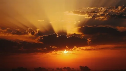 Sun, clouds and rays Stock Footage 127233691