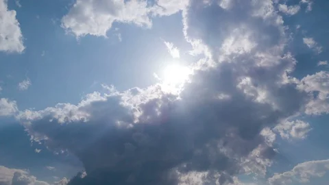 Sun with clouds behind timelapse Stock Footage 110740367