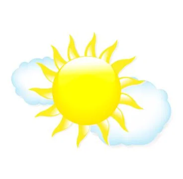 Sun with clouds Stock Illustration