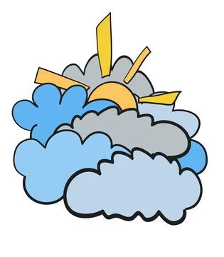 Sun in the clouds Stock Illustration