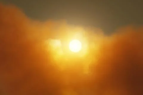 The sun is in the clouds Stock Illustration