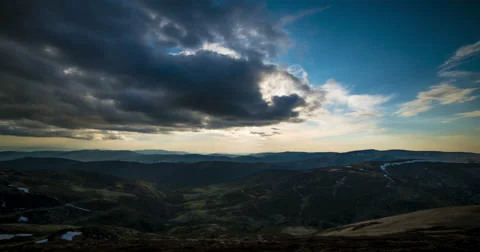 Sun, clouds, mountains Stock Footage 57951389
