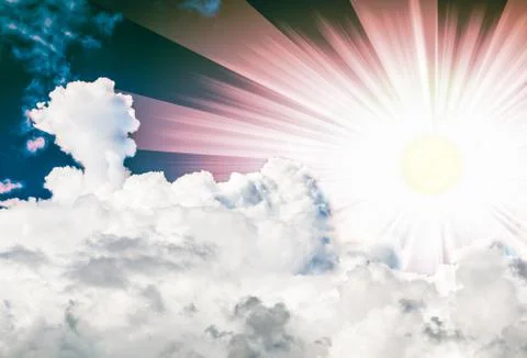 Sun in the clouds Foto stock