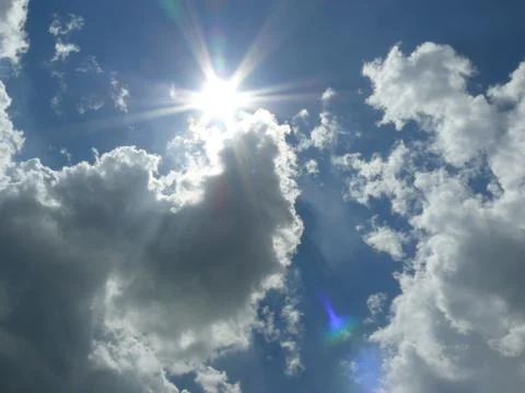 Sun with clouds 스톡 사진