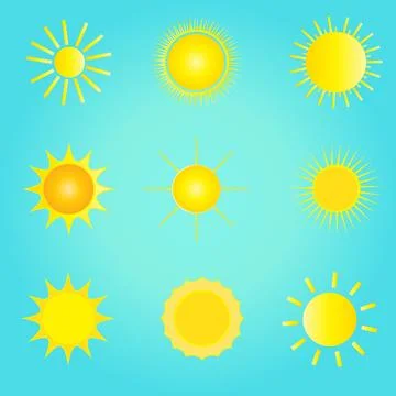 Sun clouds rain icons isolated pattern elements vector template weather Illustrazione stock