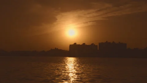 Sun clouds river 스톡 동영상 150079420