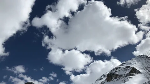 Sun  Clouds Sky Snow Pine Tree Video stock 156940452