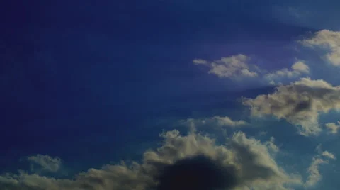 The sun with clouds time lapse, panoramic view. NO BIRDS 스톡 동영상 49535520