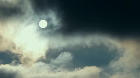 Sun in Clouds Timelapse 스톡 동영상 105549580