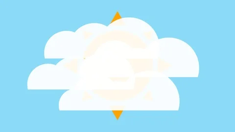 Sun with Clouds with Transparent Background Vidéo 88934368