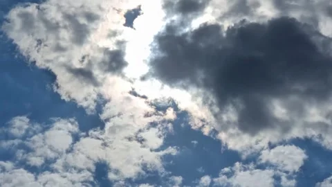 Sun clouds traveling in blue Stock Footage 272233599