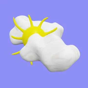 Sun Clouds Weather Icon Stock Illustration