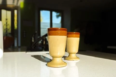 Sun on coffee Stock Photos