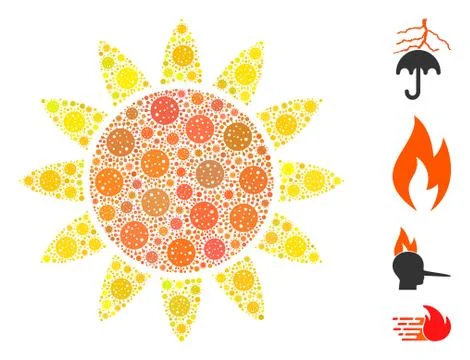 Sun Collage of CoronaVirus Elements Illustrazione stock