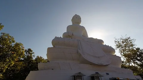 Sun Come Out of Big Buddha , Pai Thailand Stock Footage 92434443