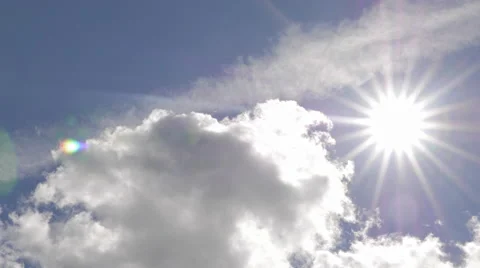 The sun comes out a cloud, bright and shiny, looking like a star Stock-Footage 53851073
